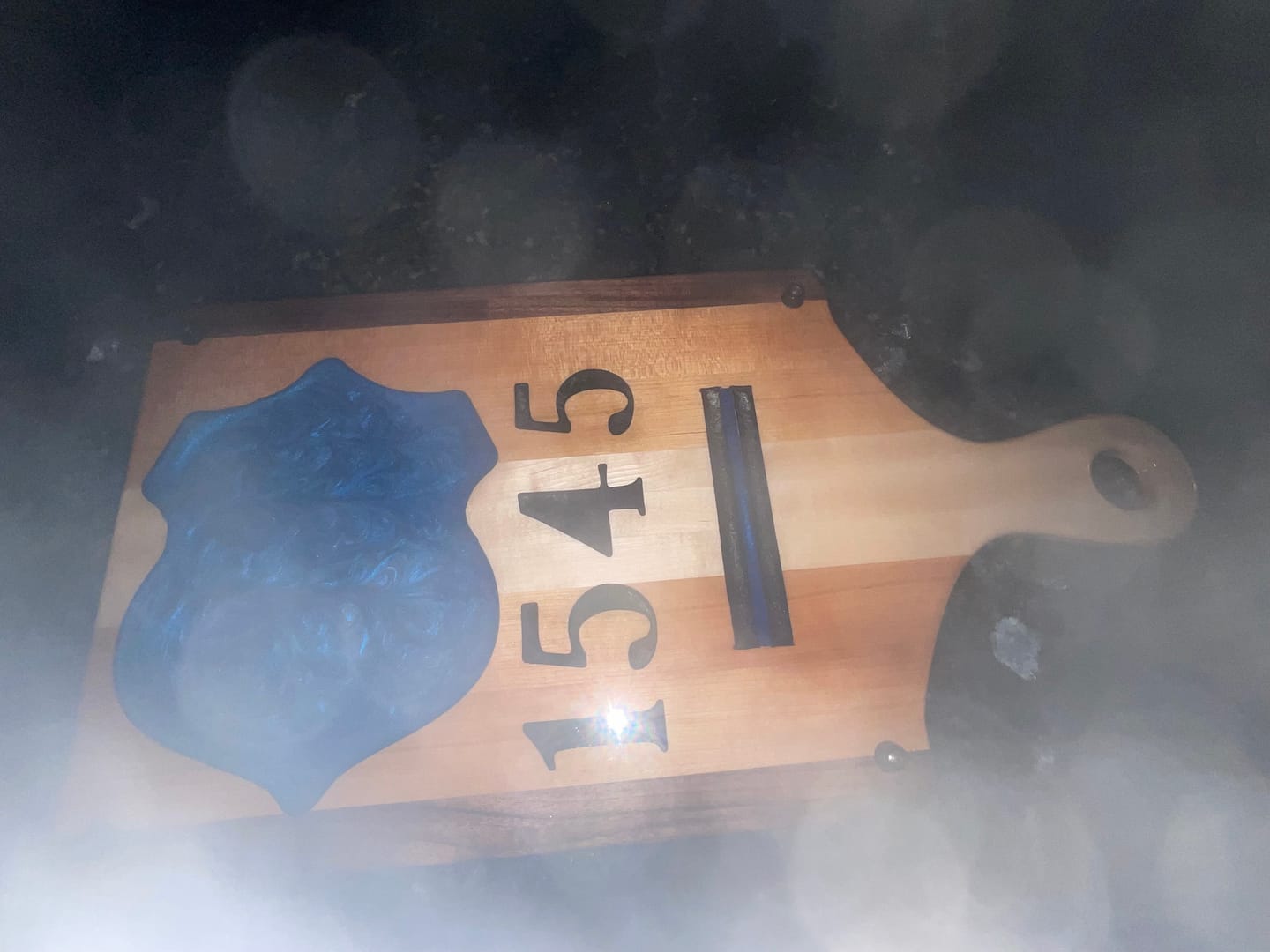 Customer photo review of 15x12" Sea Turtle Shaped Serving Board Acrylic Router Template