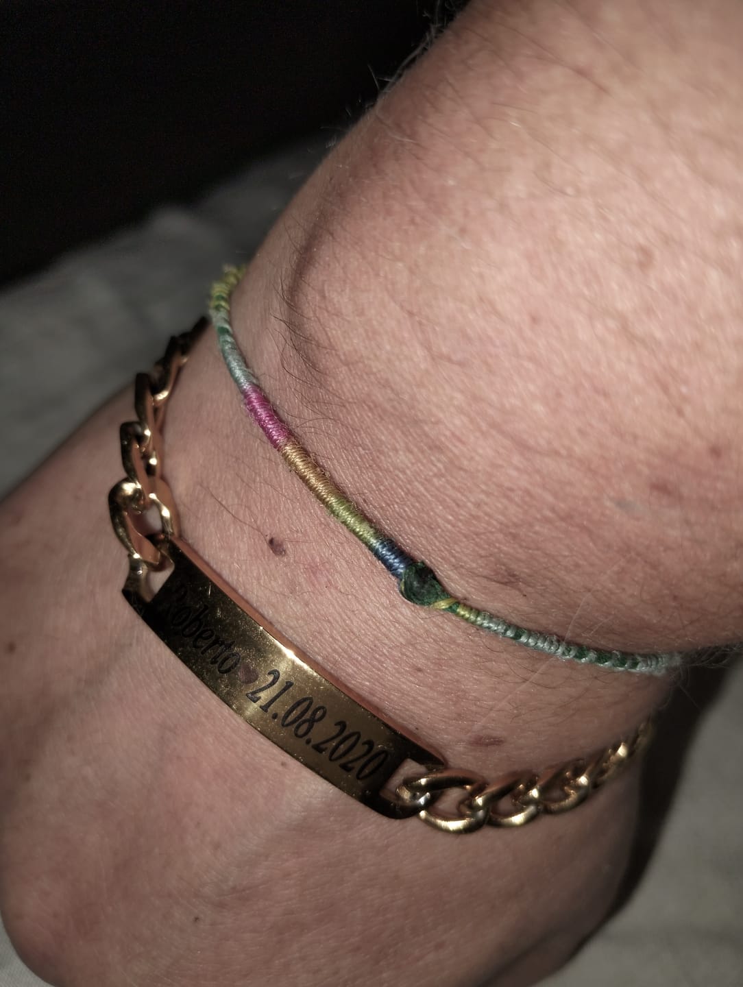 Customer photo review of Coppia di Bracciali Amore Eterno Personalizzati con incisione