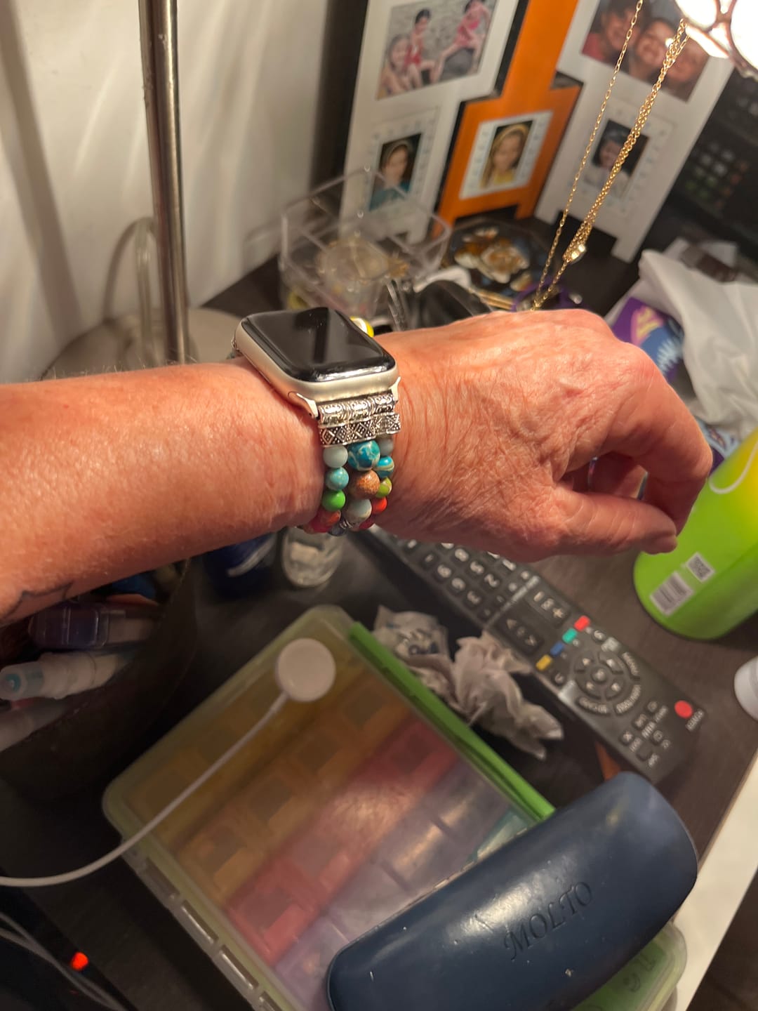 Customer photo review of Vibrant Chakra Stretch Apple Watch Strap