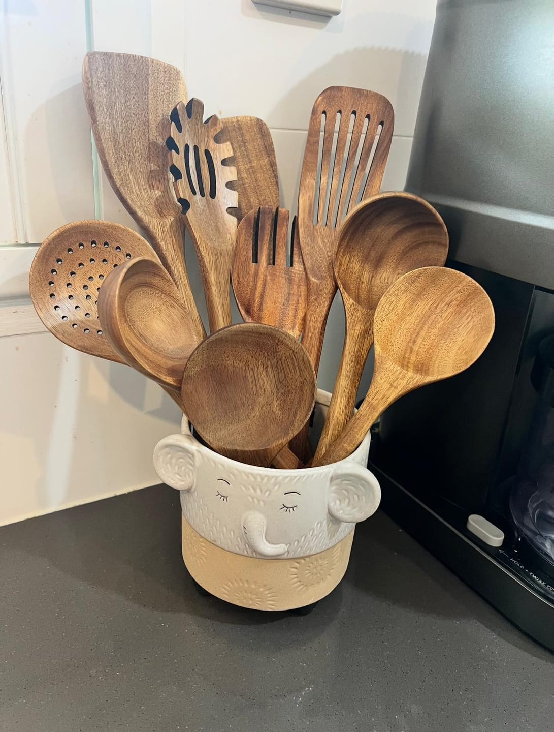 Customer photo review of Wooden Teak Utensils Set - 50% OFF SALE