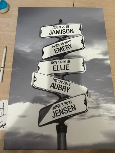 Tracy H. review of My Street Sign Custom Children Names Personalized Canvas Print image 1 out of 1