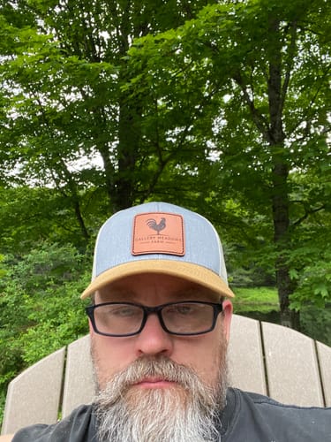 Customer photo review of Custom Leather Patch Hats Richardson 115 Laser Engraved