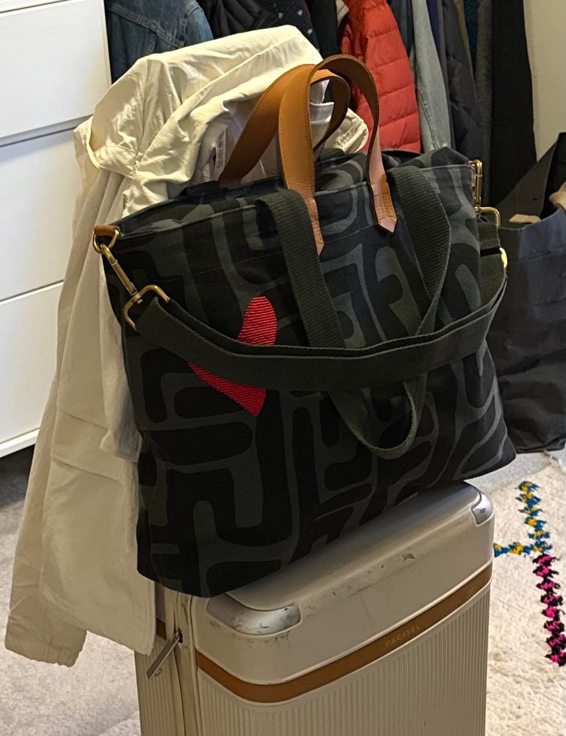 Customer photo review of Carryall Bag - Safari Kuba with Beaded Red Heart
