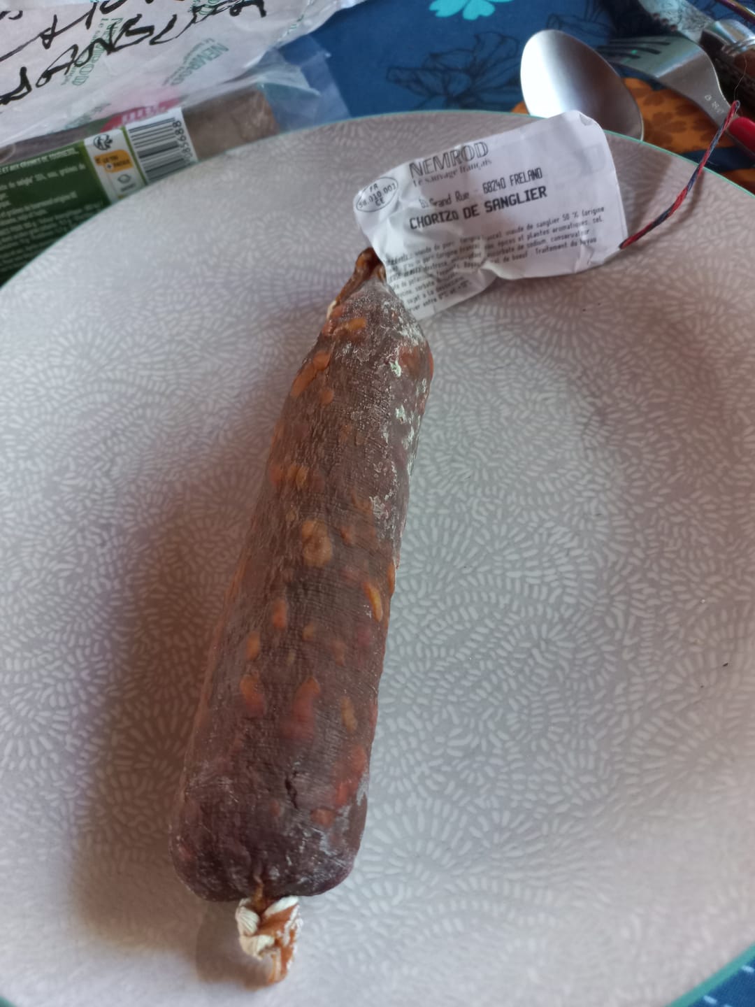 Customer photo review of Chorizo de Sanglier sauvage 200g