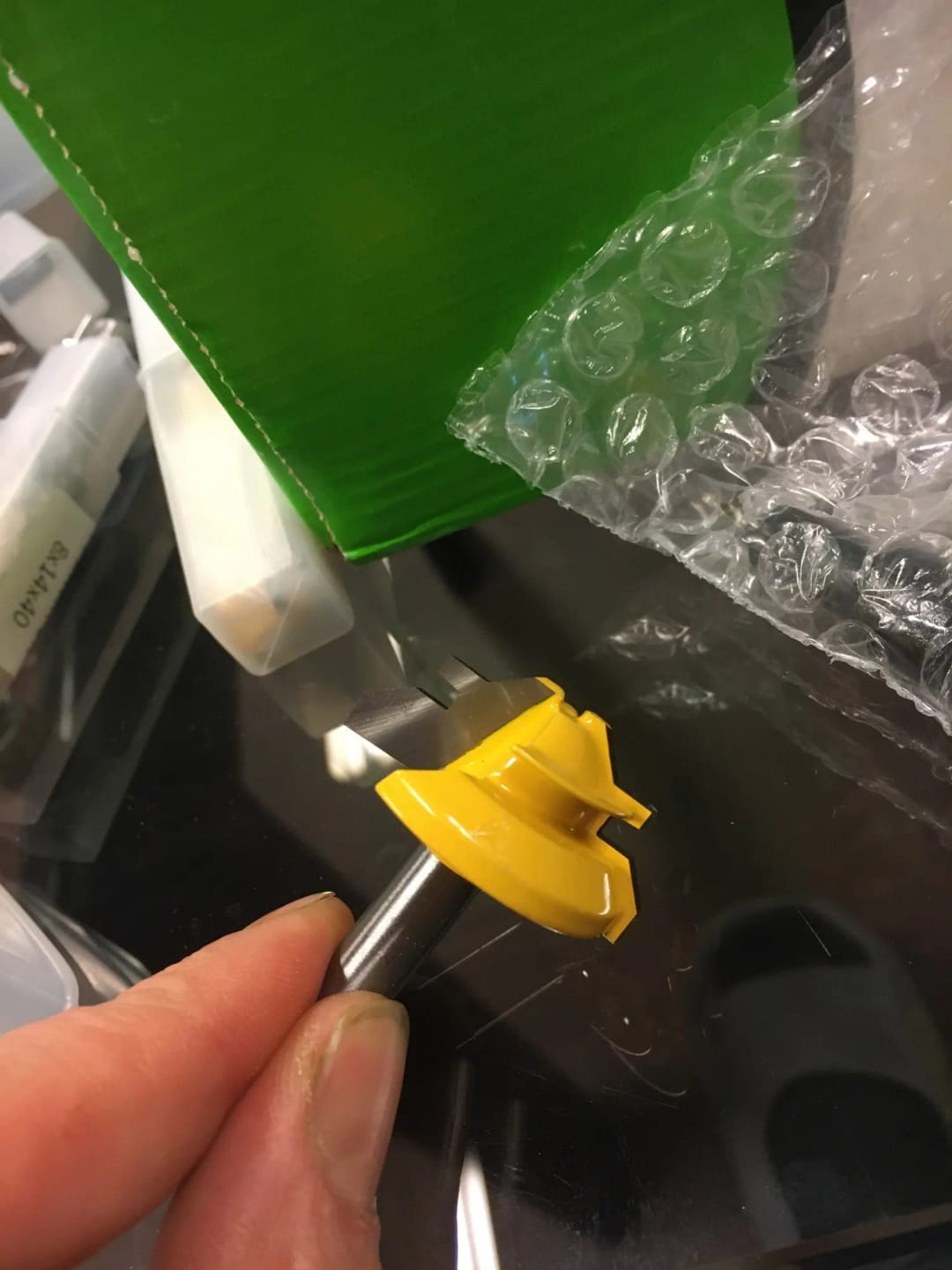 Customer photo review of PROMASTERTOOL™ 45° Lock Miter Router Bit - 1/2" Shank