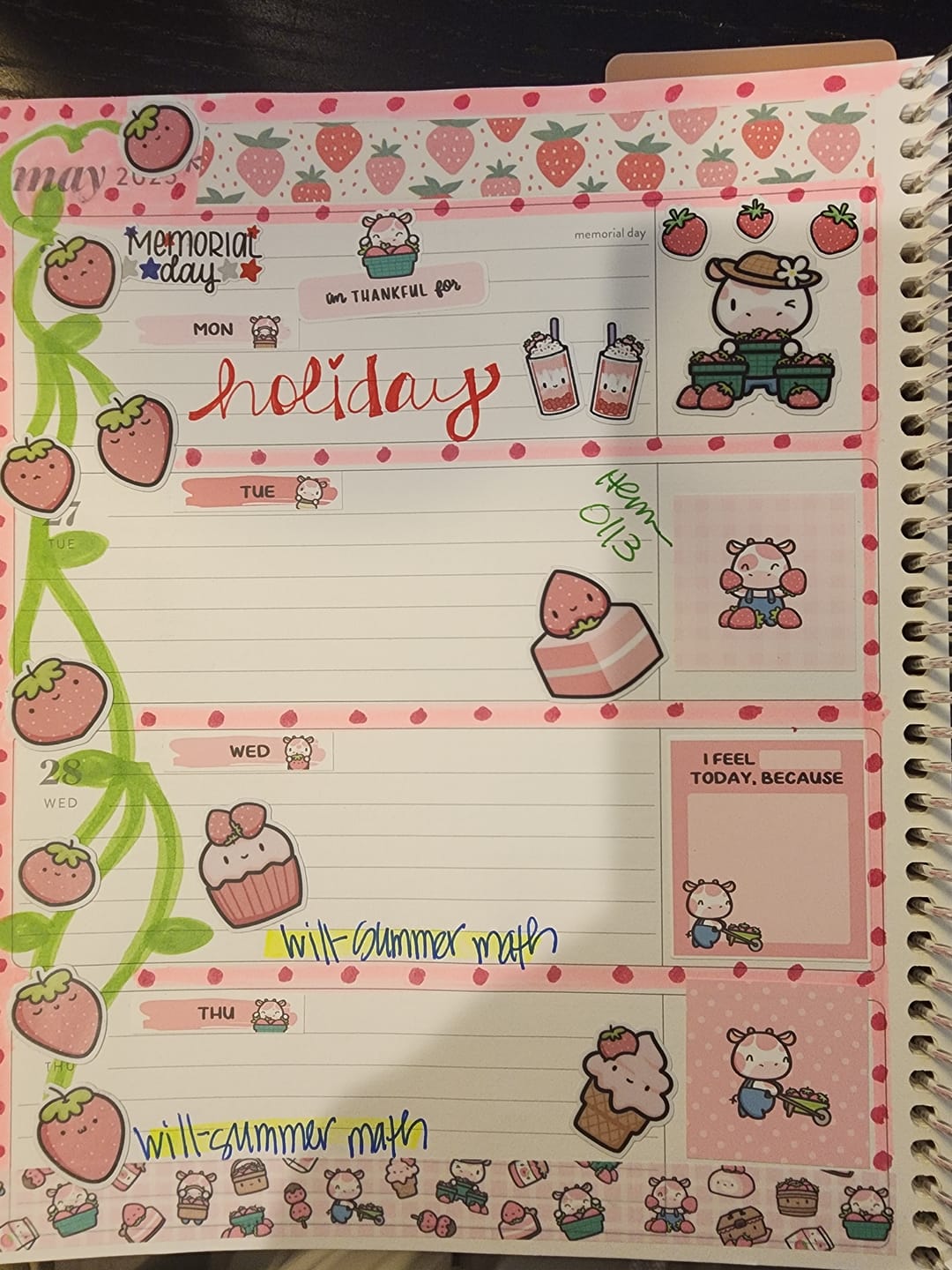 Customer photo review of Strawberry Harvest Theme Hobonichi Cousin Monthly Kit (Set of 2)