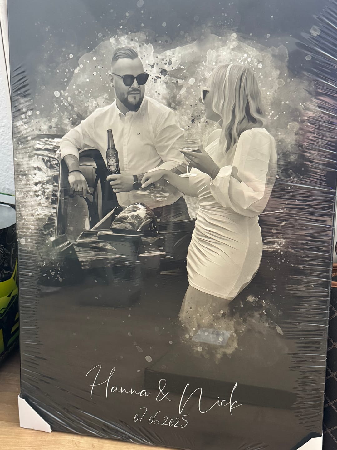 Customer photo review of Foto deines Baby im Aquarell-Stil | Geschenk zur Geburt