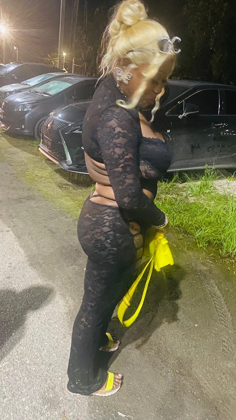 Customer photo review of Alyson Lace Side Cut Out Jumpsuit