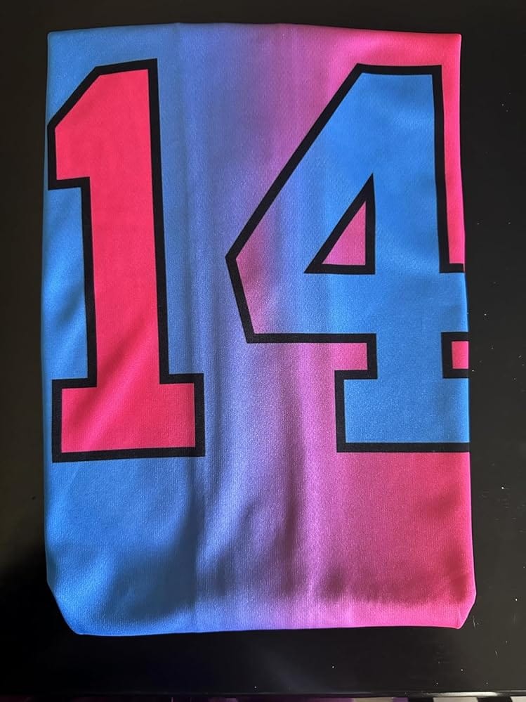 Customer photo review of Custom Pink Blue-Black Gradient Fashion Authentic Baseball Jersey