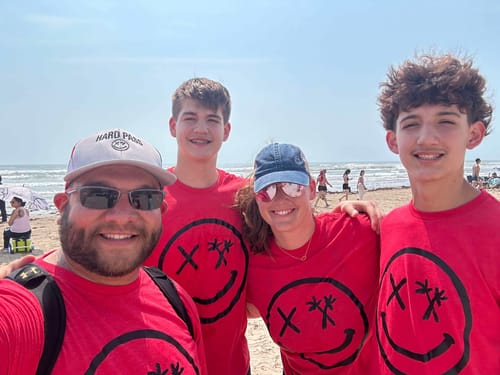 Customer photo review of Salty Savage Unisex "Spliced Smile" Tee