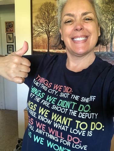 Customer photo review of Things We Did T-Shirt