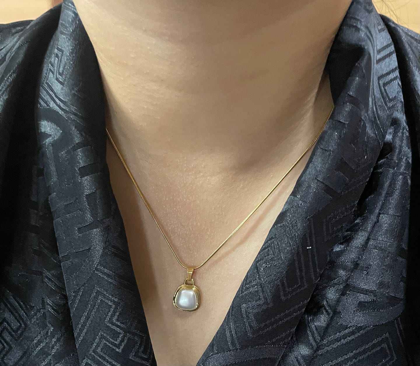 Customer photo review of Vintage Trapezium Necklace