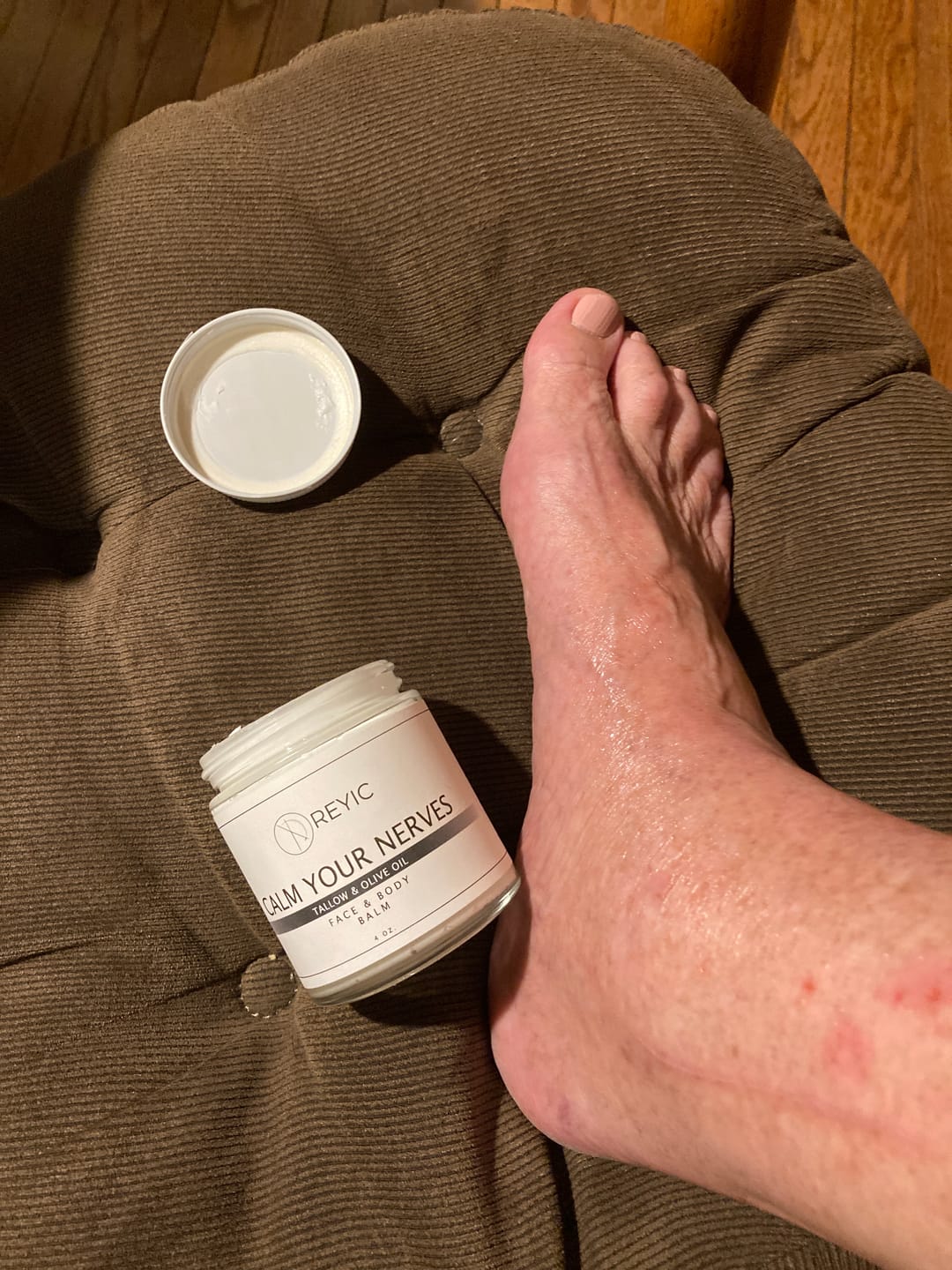 Customer photo review of Calm Your Nerves Tallow Balm