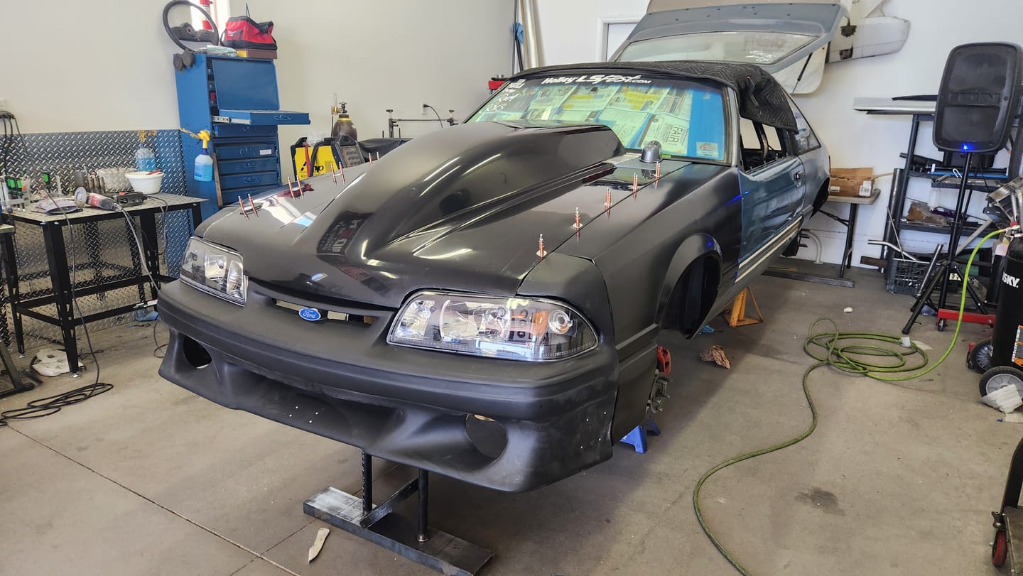 Customer photo review of Motion Raceworks 1979-93 Fox Body Dzus Hood Rails (38.75") (Black Anodized)
