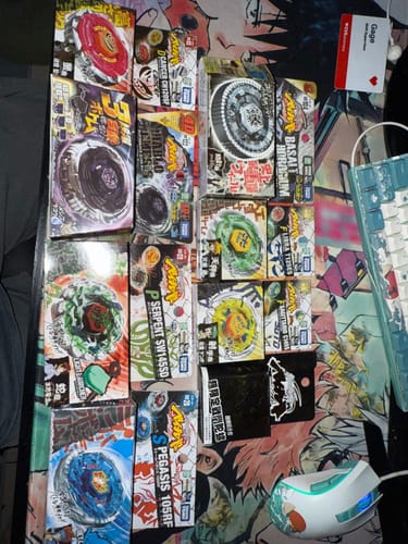 Customer photo review of Takara Tomy Beyblade Mystery Box (Metal Fusion / Fury / Masters) - 7 BEYBLADES + 2 ACCESSORIES!