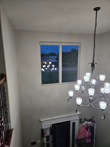 Customer photo review of SmartWings Motorized Roller Shades 100% Blackout Safari