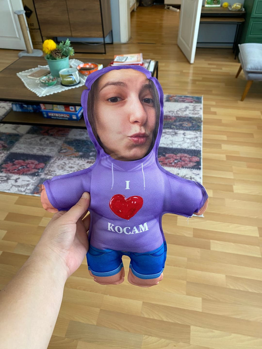 Customer photo review of Kişiye Özel Kalp İsimli Peluş Bebek 2