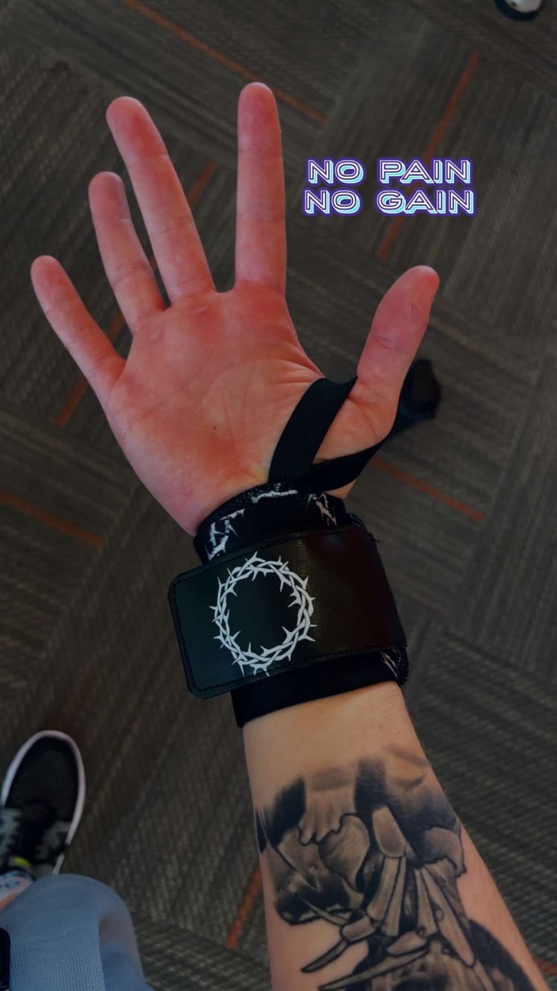 Customer photo review of Crown of Thorns Wrist Wraps