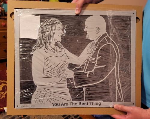 Customer photo review of Wedding Anniversary Metal Portrait