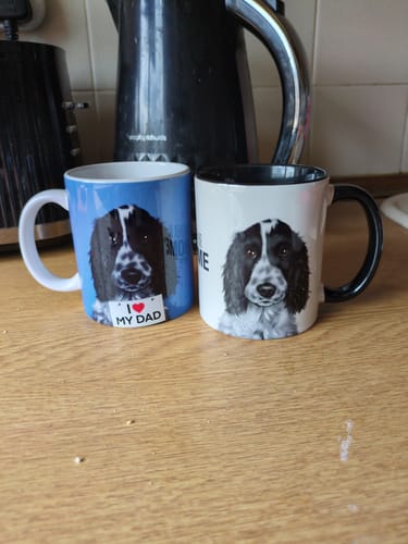 Customer photo review of Blue Roan Cocker Spaniel "I love my Dad" Mug