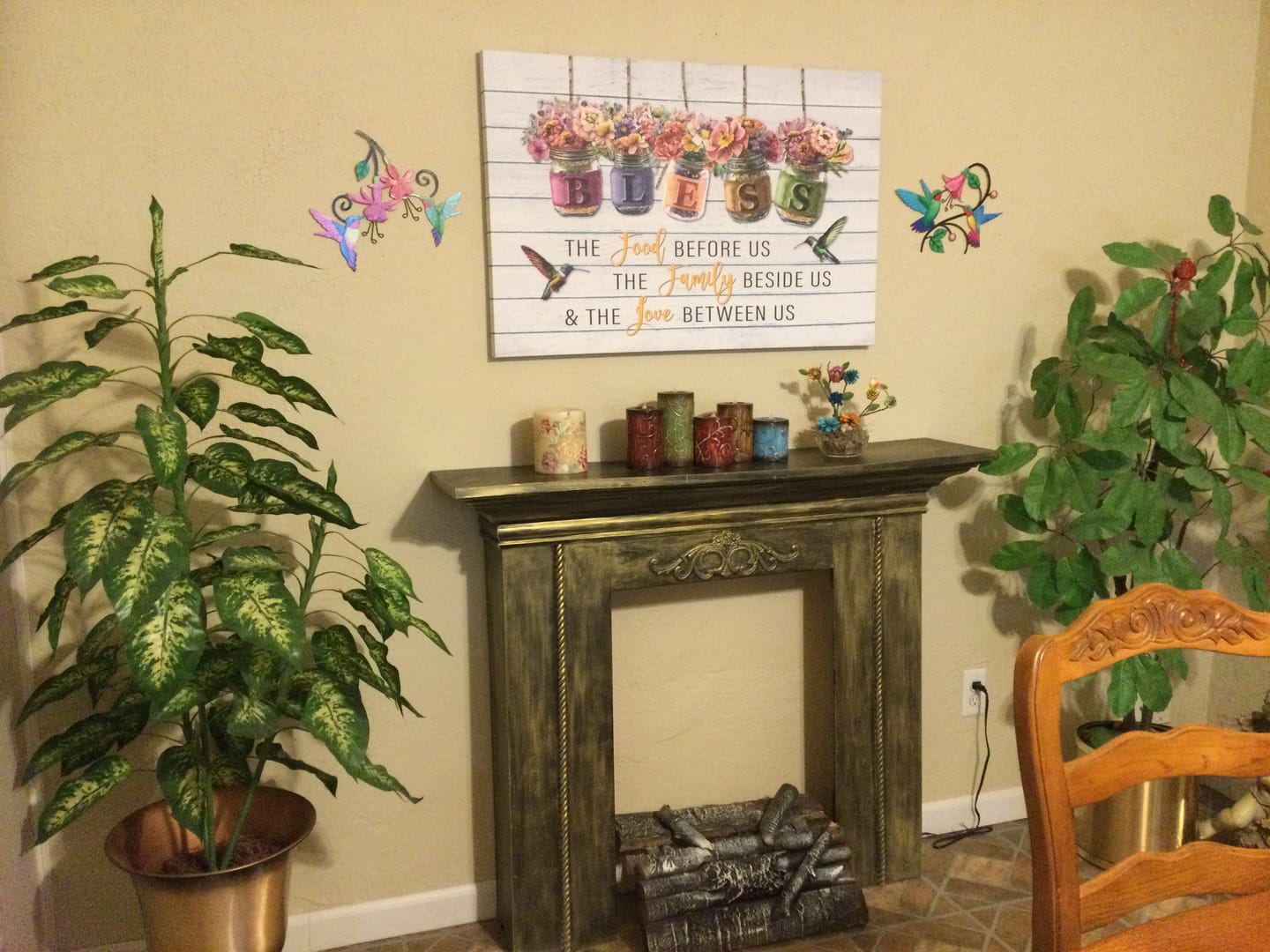 Customer photo review of Bless the Food Before Us, Flowers Hanging in Jars, Wall Art Canvas