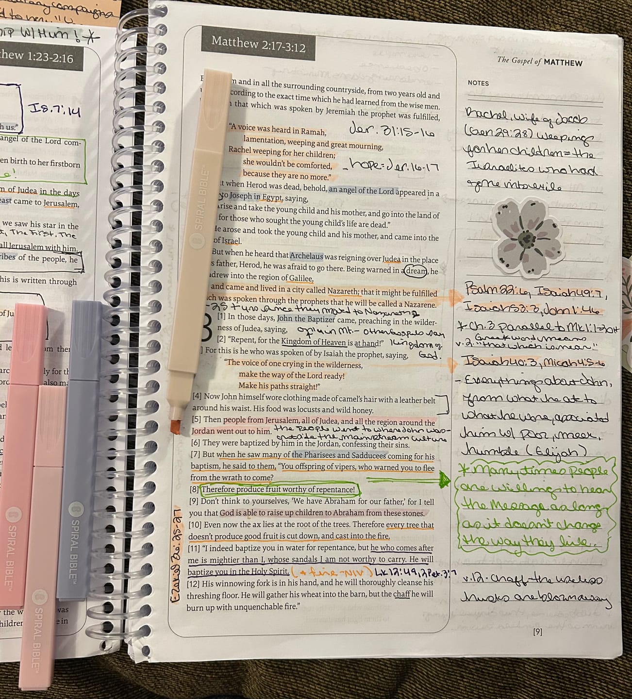 Customer photo review of Spiral Bible™ Pastel Pen Pack