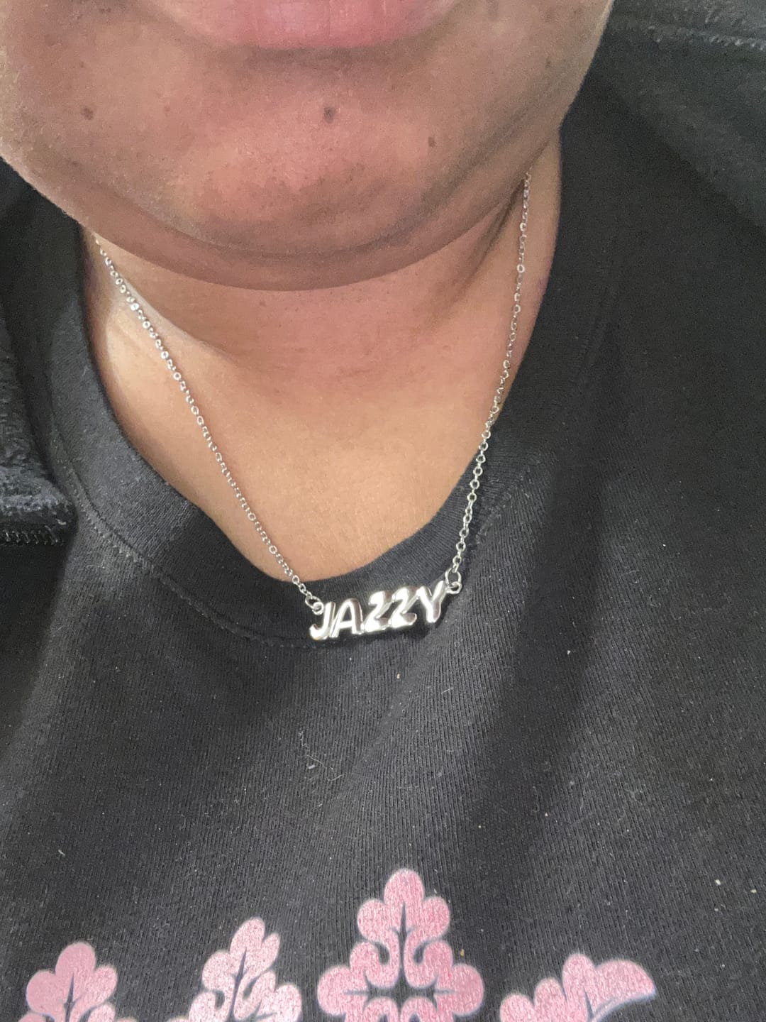 Customer photo review of Bubble Name Necklace