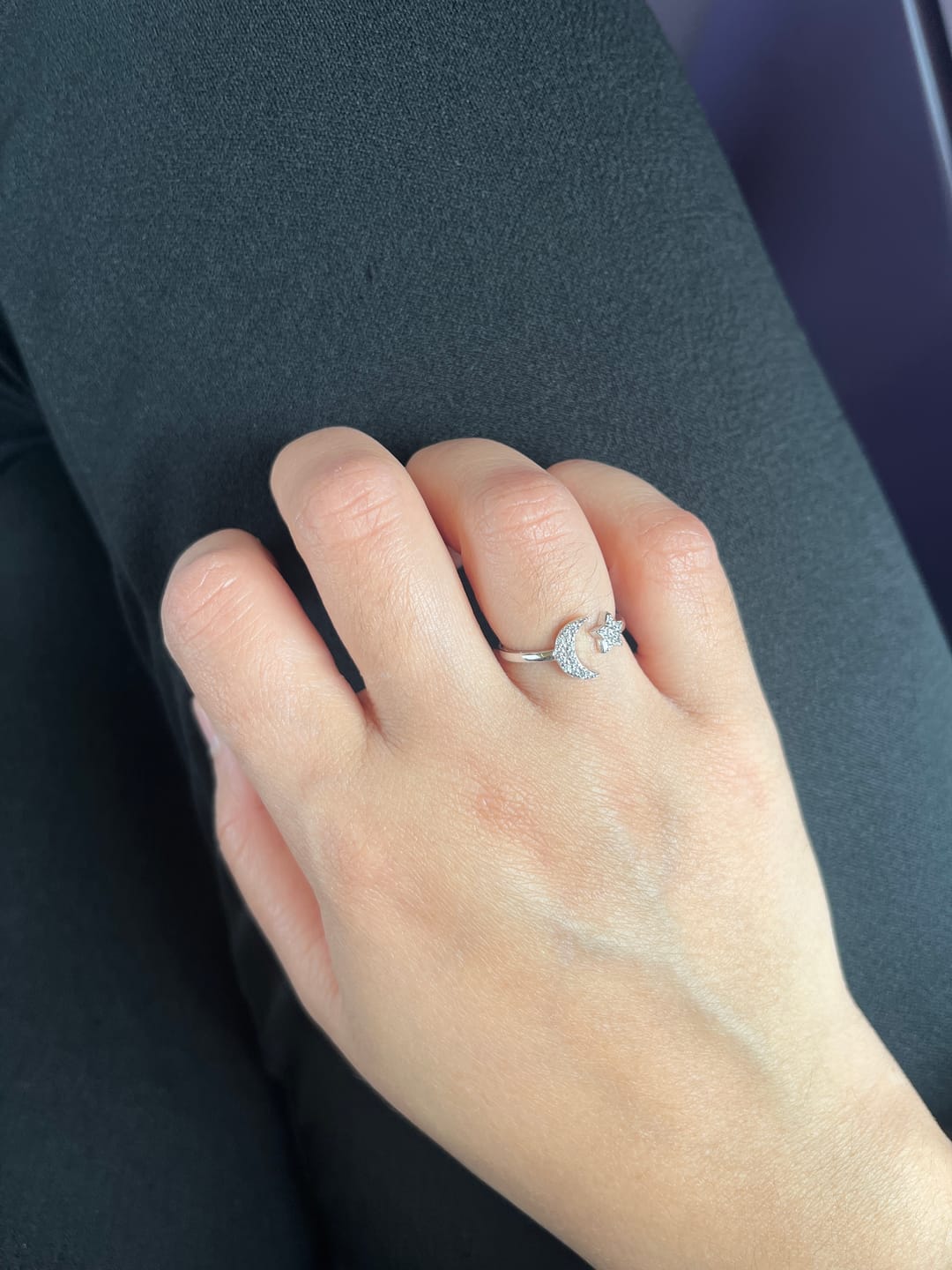 Customer photo review of Luna Moon Ring in Silver