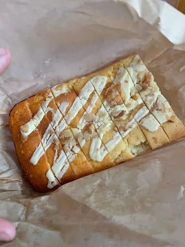 Customer photo review of Banana Pudding Keto Pound Cake Loaf