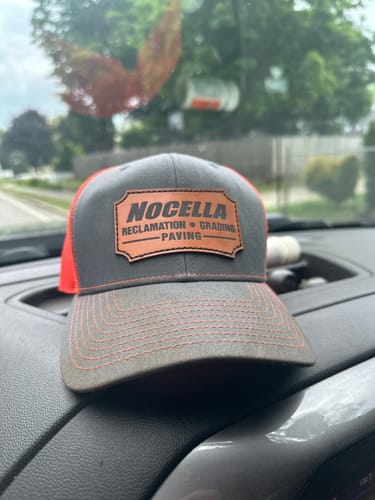 Customer photo review of Custom Leather Patch Hats Richardson 112 Laser Engraved