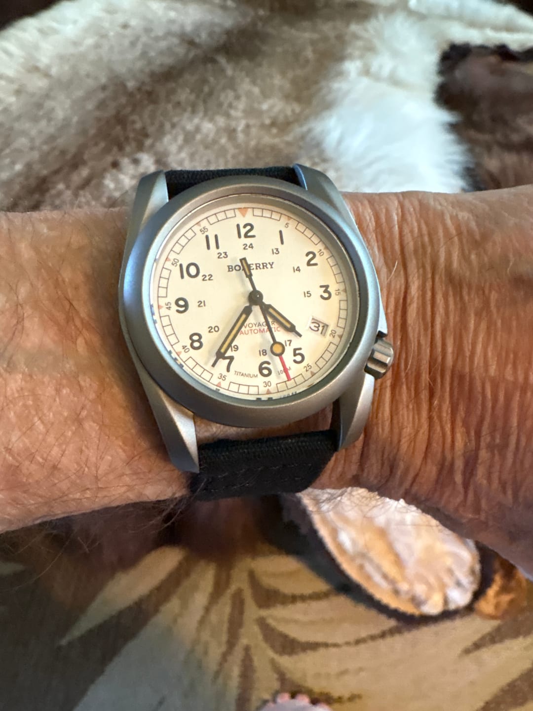 Customer photo review of VOYAGER - 100M Waterproof Titanium Automatic Field Watch | White