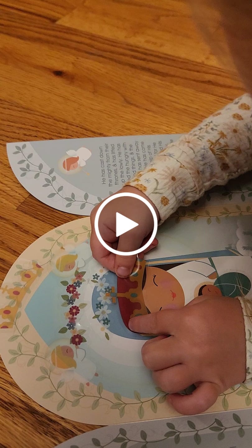 Customer video review of May Crowning Reusable Sticker Activity