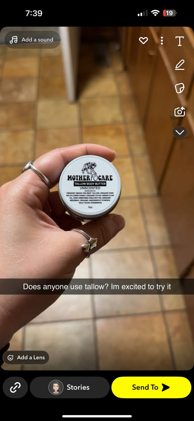 Customer photo review of Tallow Body Butter