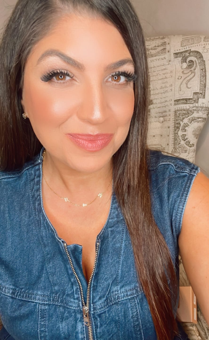 Customer photo review of Personalized Sideway Initial Necklace 18K Best Seller