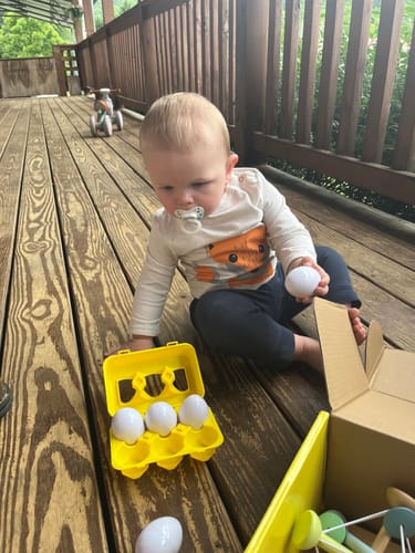 Customer photo review of Curated Monthly Baby Box
