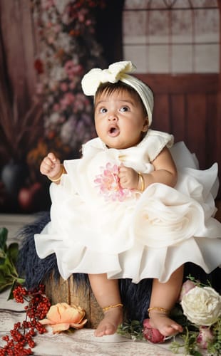 Customer photo review of Toddler Ball Gowns Baby Girl Summer Pink Puffy Flower Girl Birthday Party Dress