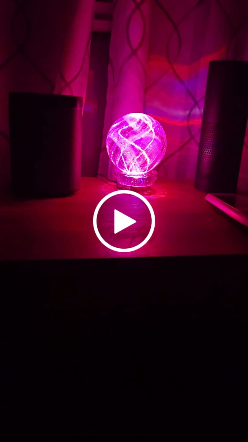 Customer video review of Illuminated Dichroic Rainbow Orb with Cremains