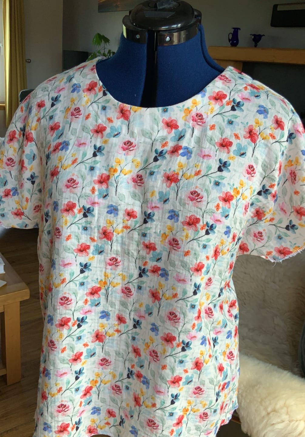 Customer photo review of Colourful Blooms Double Gauze Fabric
