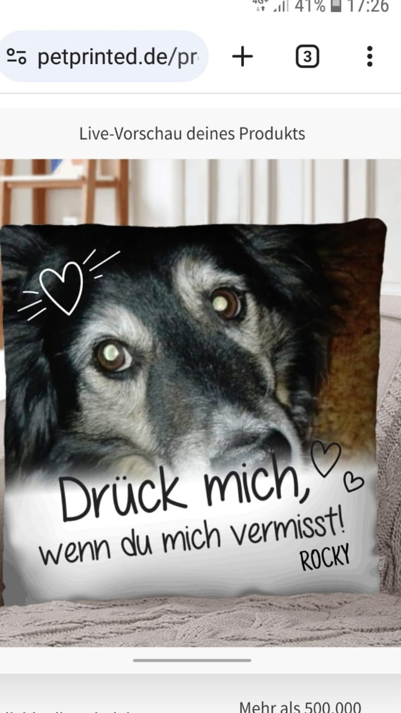 Customer photo review of Wenn du mich vermisst - Individuelles Kissen
