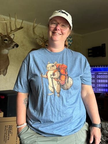Customer photo review of Squirrel Backpacker T-Shirt