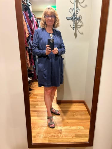 Customer photo review of Rissa A Line Dress - Twilight Storm