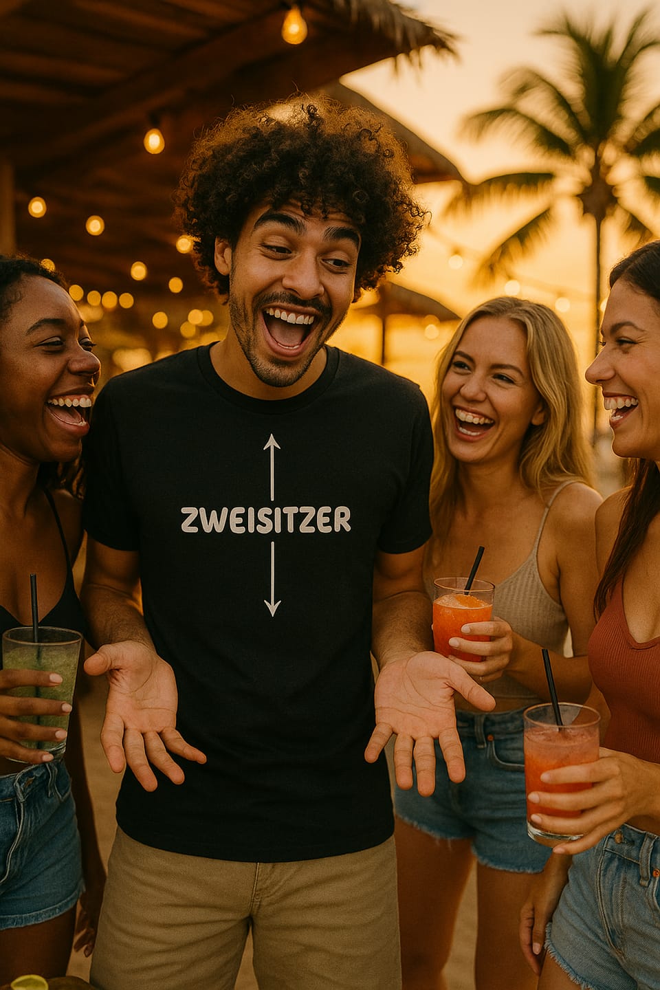 Customer photo review of Zweisitzer – Lustiges Shirt für Männer mit Pfeil und Aussage
