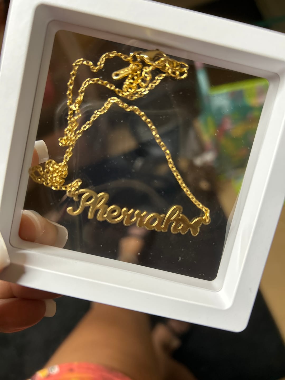 Customer photo review of Kids Butterfly Name Necklace