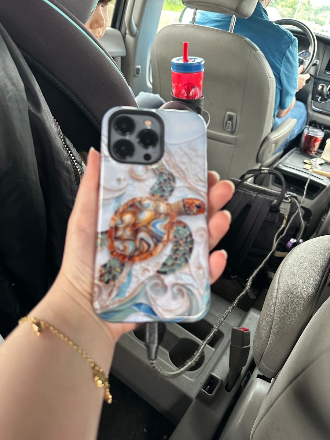 Customer photo review of Sea Turtle Stained Glass Design 1 Print iPhone Case