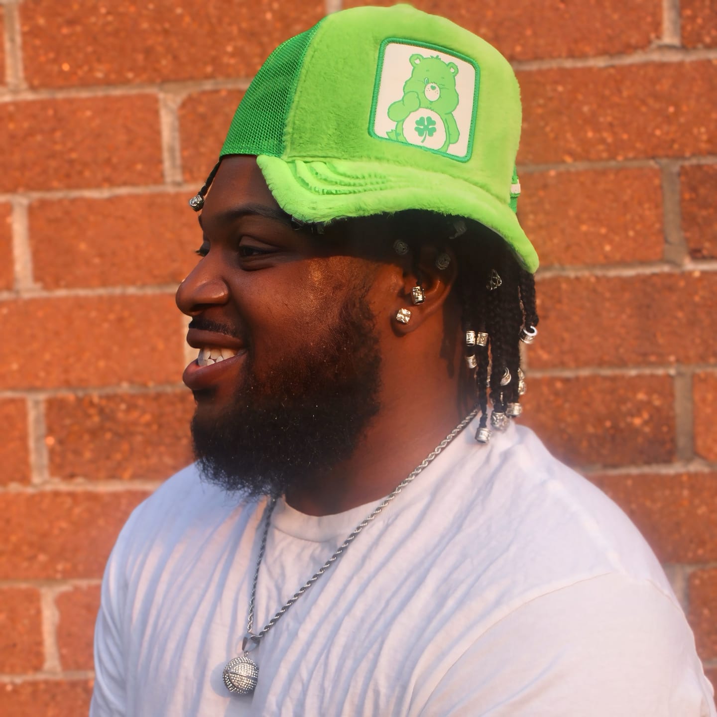 Customer photo review of OVERLORD X Care Bears:  Good Luck Bear Trucker Cap
