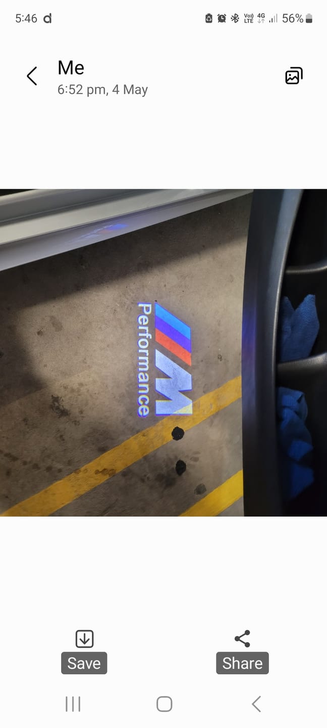 Customer photo review of BMW LED Car Door Welcome Logo Shadow Lights | E/F Chassis