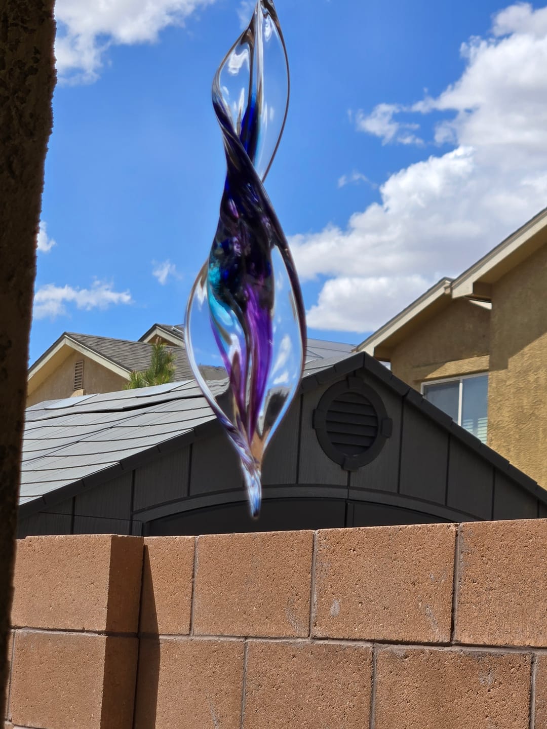 Customer photo review of Dichroic Spinner Suncatcher with Infused Cremains