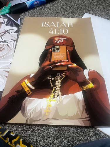 Customer photo review of Art Print Bundle : Isaiah 41:10 + Romans 12:2