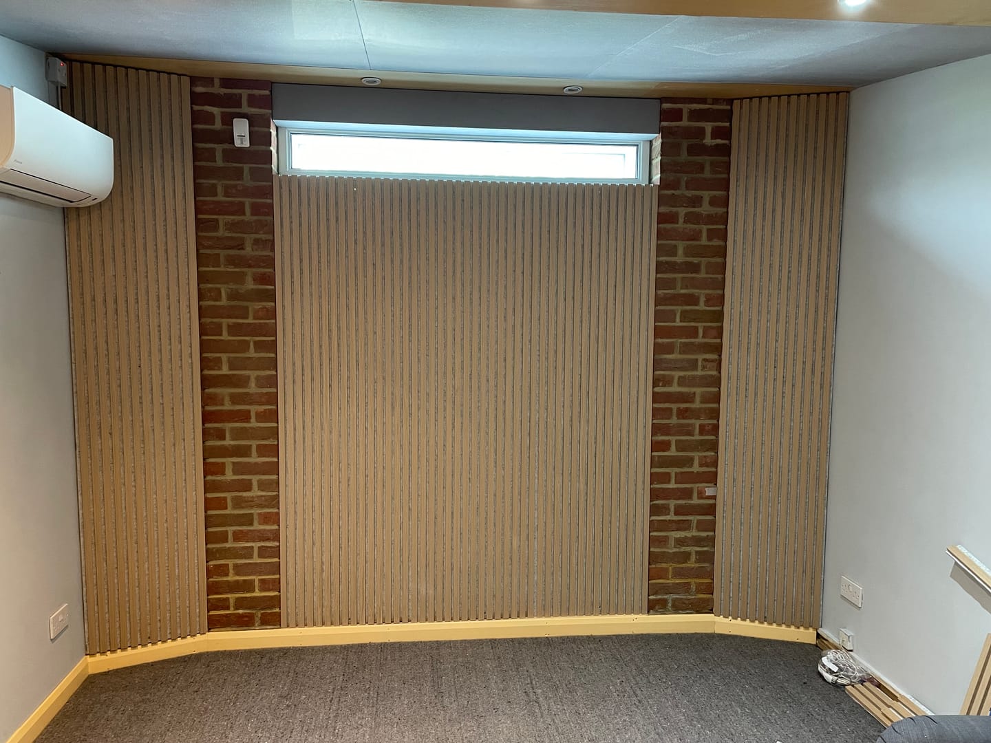 Customer photo review of Wooden Wall Panel | Natural Oak Grey Felt | Premium 3-sided Wood Veneer