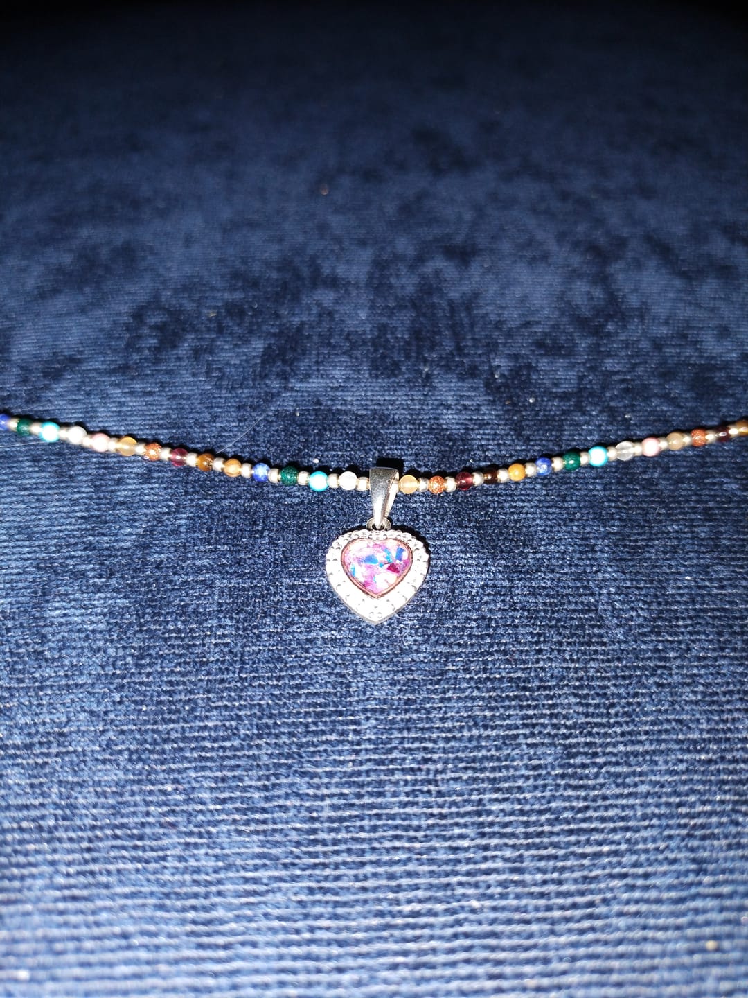 Customer photo review of Petite Bedazzled Rose Gold Heart Pendant